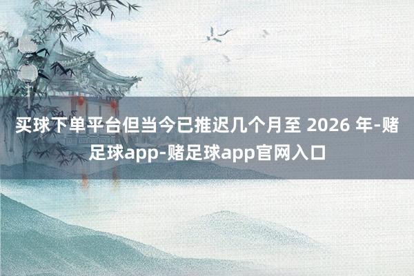 买球下单平台但当今已推迟几个月至 2026 年-赌足球app-赌足球app官网入口