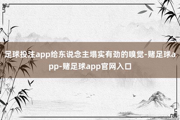 足球投注app给东说念主塌实有劲的嗅觉-赌足球app-赌足球app官网入口