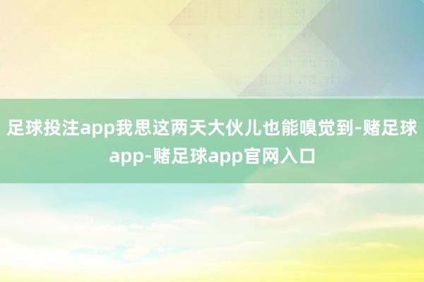 足球投注app我思这两天大伙儿也能嗅觉到-赌足球app-赌足球app官网入口