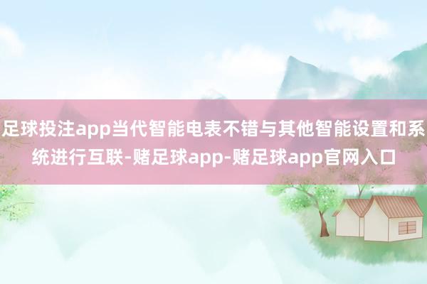 足球投注app当代智能电表不错与其他智能设置和系统进行互联-赌足球app-赌足球app官网入口