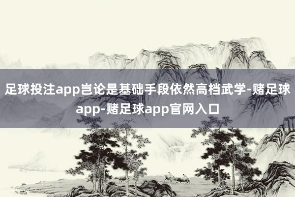 足球投注app岂论是基础手段依然高档武学-赌足球app-赌足球app官网入口